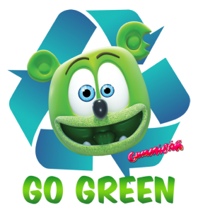 Go Green Recycle Design GummibÃ¤r T-Shirt