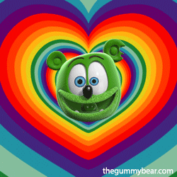 I Love You Gummibär Animated Gif Rainbow Hearts - Gummibär