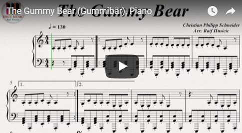 The Gummy Bear Song Gummibar Piano Sheet Music Tutorial YouTube