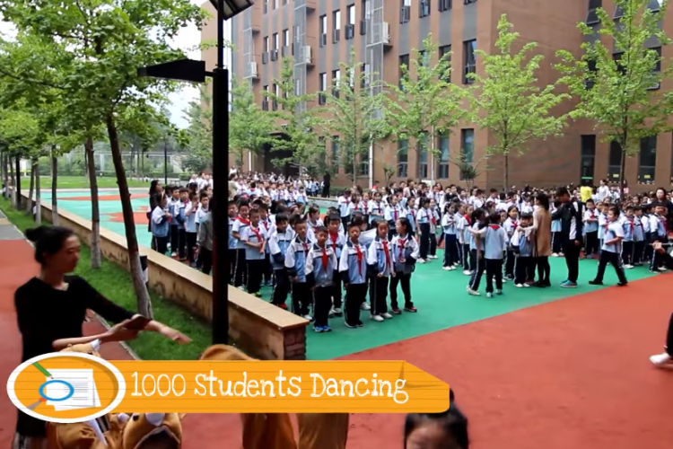 kids dance to the gummy bear song watch 1000 students china