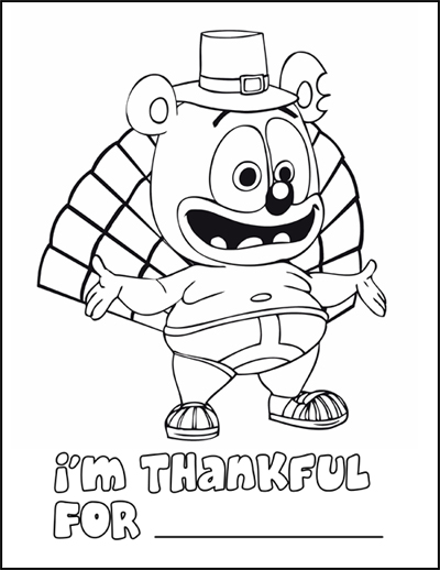 GummibÃ¤r Thanksgiving Coloring Page