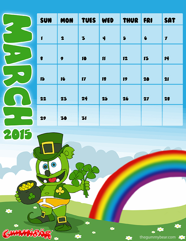 gummibar calendar march 2015