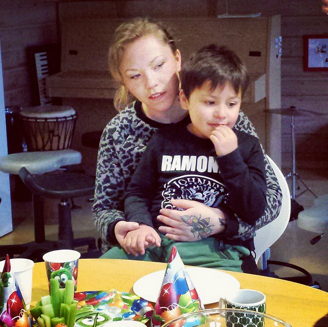 Picture of Greta and her son, Owen at his Birthday Party