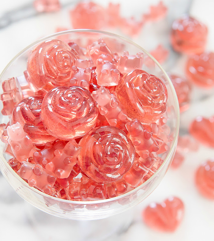 rose champagne pink gummy bears gummy bear candy gummibar song gummybear recipe homemade DIY candy candies
