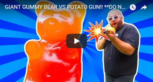 giant gummy bear vs versus potato gun youtube youtuber the i am a gummy bear song gummibar gummybear international ima gummi bear