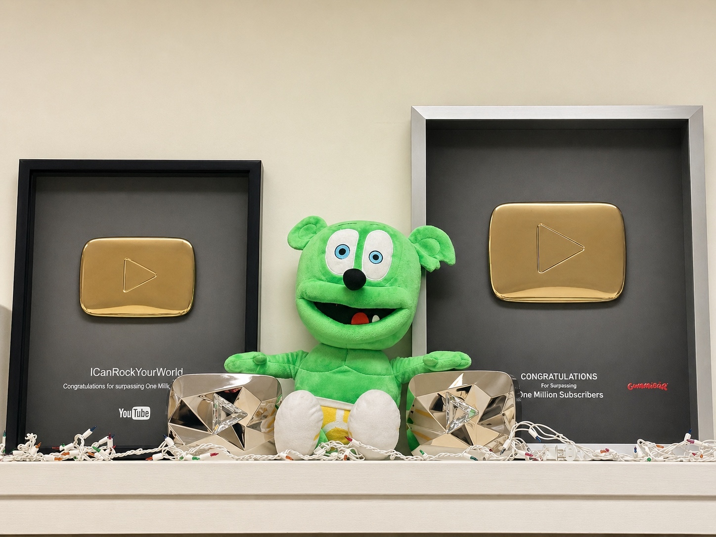 Gummibär, Beloved Internet Cartoon Character, Receives Diamond Play Button for 10 Million YouTube Subscribers